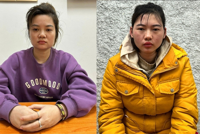 "Ác mẫu" Nguyễn Thị An và Nguyễn Thị Lành tại cơ quan công an